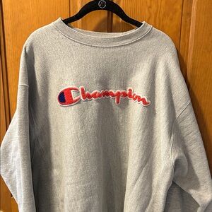 Champion Men's Crewneck Sweater in Gray